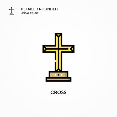 Vektör simgesi çapraz. Modern vektör illüstrasyon kavramları. Düzenlemesi ve kişiselleştirmesi kolay.