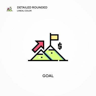 Hedef vektör simgesi. Modern vektör illüstrasyon kavramları. Düzenlemesi ve kişiselleştirmesi kolay.