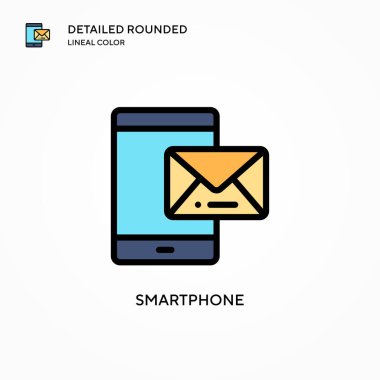 Akıllı telefon vektör simgesi. Modern vektör illüstrasyon kavramları. Düzenlemesi ve kişiselleştirmesi kolay.