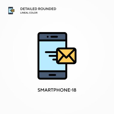 Akıllı Telefon-18 vektör simgesi. Modern vektör illüstrasyon kavramları. Düzenlemesi ve kişiselleştirmesi kolay.