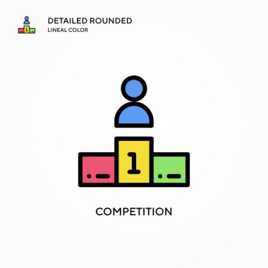 Rekabet vektörü simgesi. Modern vektör illüstrasyon kavramları. Düzenlemesi ve kişiselleştirmesi kolay.