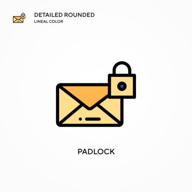 Asma kilit vektör simgesi. Modern vektör illüstrasyon kavramları. Düzenlemesi ve kişiselleştirmesi kolay.