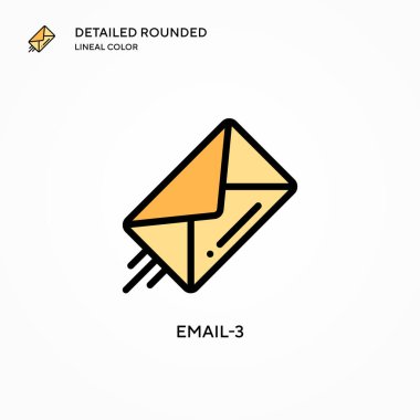 E- posta-3 vektör simgesi. Modern vektör illüstrasyon kavramları. Düzenlemesi ve kişiselleştirmesi kolay.
