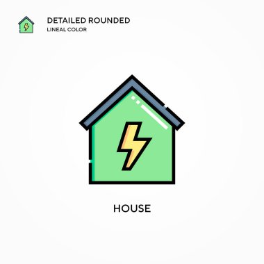 Ev vektör simgesi. Modern vektör illüstrasyon kavramları. Düzenlemesi ve kişiselleştirmesi kolay.