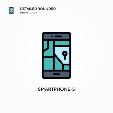 Akıllı Telefon-5 vektör simgesi. Modern vektör illüstrasyon kavramları. Düzenlemesi ve kişiselleştirmesi kolay.