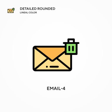 E- posta-4 vektör simgesi. Modern vektör illüstrasyon kavramları. Düzenlemesi ve kişiselleştirmesi kolay.