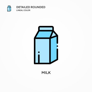 Süt vektörü simgesi. Modern vektör illüstrasyon kavramları. Düzenlemesi ve kişiselleştirmesi kolay.