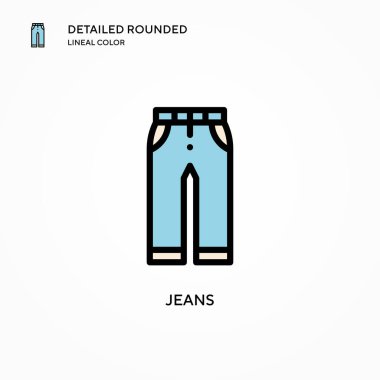 Kot pantolon vektör ikonu. Modern vektör illüstrasyon kavramları. Düzenlemesi ve kişiselleştirmesi kolay.