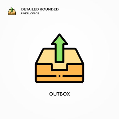 Giden kutusu vektör simgesi. Modern vektör illüstrasyon kavramları. Düzenlemesi ve kişiselleştirmesi kolay.