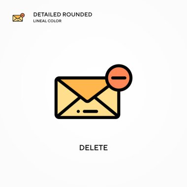 Vektör simgesini sil. Modern vektör illüstrasyon kavramları. Düzenlemesi ve kişiselleştirmesi kolay.