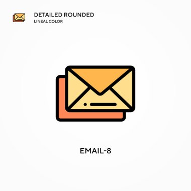 E- posta-8 vektör simgesi. Modern vektör illüstrasyon kavramları. Düzenlemesi ve kişiselleştirmesi kolay.
