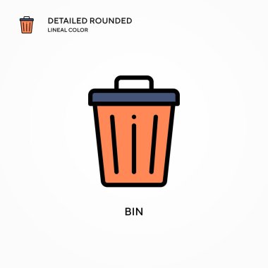 Çöp kutusu vektör simgesi. Modern vektör illüstrasyon kavramları. Düzenlemesi ve kişiselleştirmesi kolay.