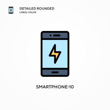 Akıllı Telefon-10 vektör simgesi. Modern vektör illüstrasyon kavramları. Düzenlemesi ve kişiselleştirmesi kolay.