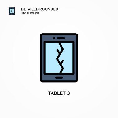 Tablet-3 vektör simgesi. Modern vektör illüstrasyon kavramları. Düzenlemesi ve kişiselleştirmesi kolay.