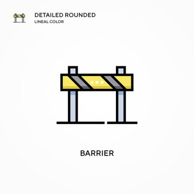Bariyer vektör simgesi. Modern vektör illüstrasyon kavramları. Düzenlemesi ve kişiselleştirmesi kolay.