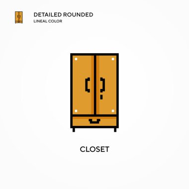 Dolap vektör simgesi. Modern vektör illüstrasyon kavramları. Düzenlemesi ve kişiselleştirmesi kolay.