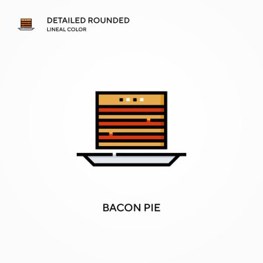 Pastırmalı turta ikonu. Modern vektör illüstrasyon kavramları. Düzenlemesi ve kişiselleştirmesi kolay.