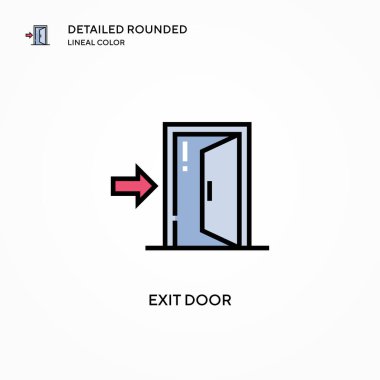 Çıkış kapısı vektör simgesi. Modern vektör illüstrasyon kavramları. Düzenlemesi ve kişiselleştirmesi kolay.