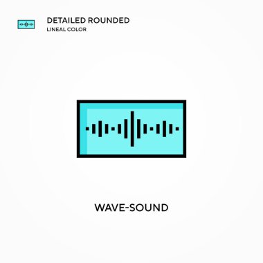 Dalga ses vektör simgesi. Modern vektör illüstrasyon kavramları. Düzenlemesi ve kişiselleştirmesi kolay.