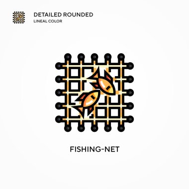Balık ağı vektör simgesi. Modern vektör illüstrasyon kavramları. Düzenlemesi ve kişiselleştirmesi kolay.