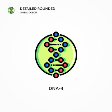 DNA-4 vektör simgesi. Modern vektör illüstrasyon kavramları. Düzenlemesi ve kişiselleştirmesi kolay.