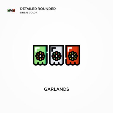 Çelenk vektör simgesi. Modern vektör illüstrasyon kavramları. Düzenlemesi ve kişiselleştirmesi kolay.