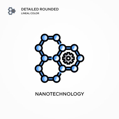Nanoteknoloji vektör simgesi. Modern vektör illüstrasyon kavramları. Düzenlemesi ve kişiselleştirmesi kolay.