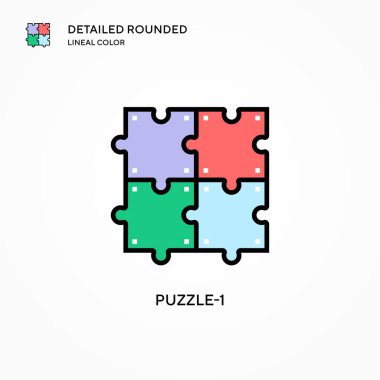 Bulmaca-1 vektör simgesi. Modern vektör illüstrasyon kavramları. Düzenlemesi ve kişiselleştirmesi kolay.