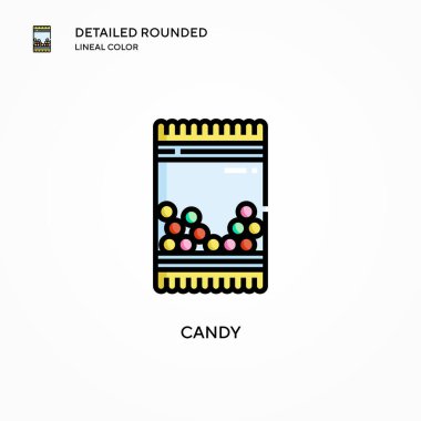 Şeker vektör simgesi. Modern vektör illüstrasyon kavramları. Düzenlemesi ve kişiselleştirmesi kolay.