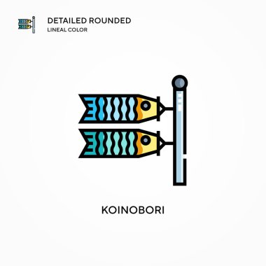 Koinobori vektör simgesi. Modern vektör illüstrasyon kavramları. Düzenlemesi ve kişiselleştirmesi kolay.