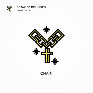 Zincir vektör simgesi. Modern vektör illüstrasyon kavramları. Düzenlemesi ve kişiselleştirmesi kolay.