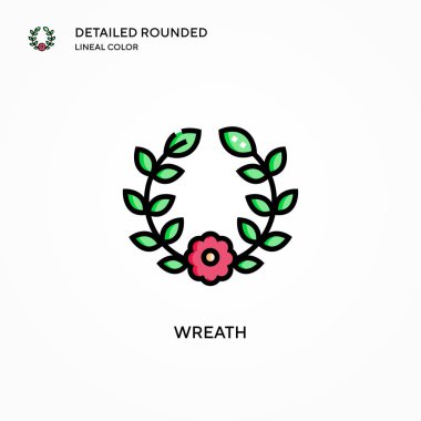 Çelenk vektör simgesi. Modern vektör illüstrasyon kavramları. Düzenlemesi ve kişiselleştirmesi kolay.