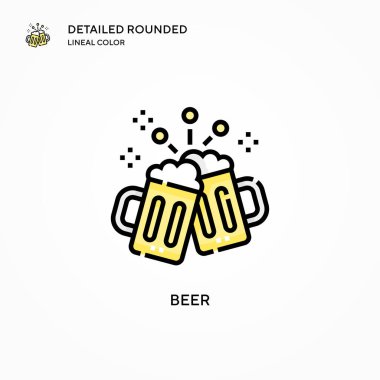 Bira vektör simgesi. Modern vektör illüstrasyon kavramları. Düzenlemesi ve kişiselleştirmesi kolay.