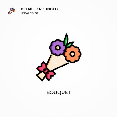 Buket vektör simgesi. Modern vektör illüstrasyon kavramları. Düzenlemesi ve kişiselleştirmesi kolay.