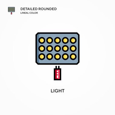 Işık vektör simgesi. Modern vektör illüstrasyon kavramları. Düzenlemesi ve kişiselleştirmesi kolay.