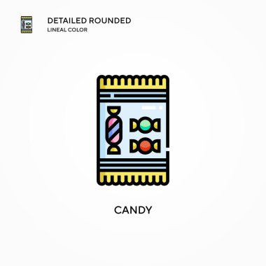 Şeker vektör simgesi. Modern vektör illüstrasyon kavramları. Düzenlemesi ve kişiselleştirmesi kolay.