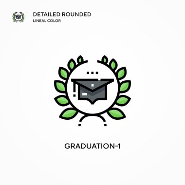 Mezuniyet-1 vektör simgesi. Modern vektör illüstrasyon kavramları. Düzenlemesi ve kişiselleştirmesi kolay.