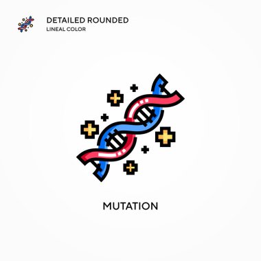 Mutasyon vektör simgesi. Modern vektör illüstrasyon kavramları. Düzenlemesi ve kişiselleştirmesi kolay.