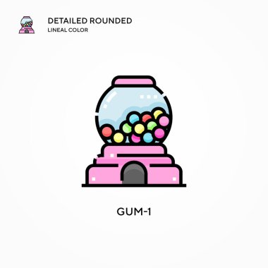 Gum-1 vektör simgesi. Modern vektör illüstrasyon kavramları. Düzenlemesi ve kişiselleştirmesi kolay.