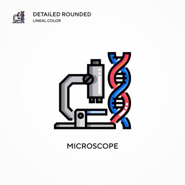 Mikroskop vektör simgesi. Modern vektör illüstrasyon kavramları. Düzenlemesi ve kişiselleştirmesi kolay.