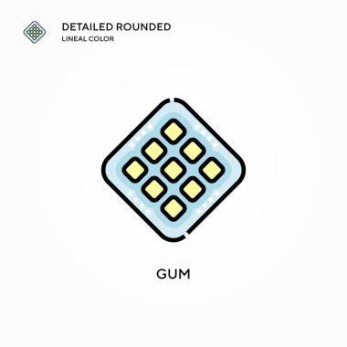 Sakız vektör simgesi. Modern vektör illüstrasyon kavramları. Düzenlemesi ve kişiselleştirmesi kolay.