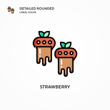 Çilek vektör simgesi. Modern vektör illüstrasyon kavramları. Düzenlemesi ve kişiselleştirmesi kolay.