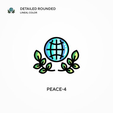 Barış-4 vektör simgesi. Modern vektör illüstrasyon kavramları. Düzenlemesi ve kişiselleştirmesi kolay.