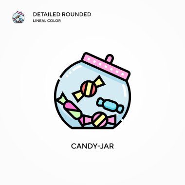 Şeker kavanozu vektör simgesi. Modern vektör illüstrasyon kavramları. Düzenlemesi ve kişiselleştirmesi kolay.