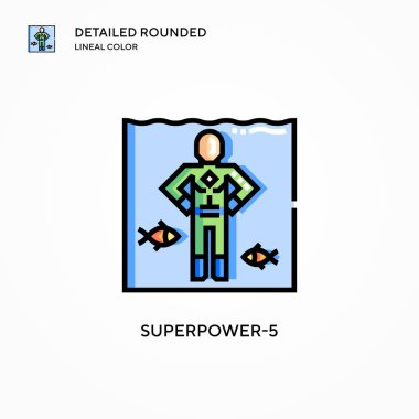 Superpower-5 vektör simgesi. Modern vektör illüstrasyon kavramları. Düzenlemesi ve kişiselleştirmesi kolay.