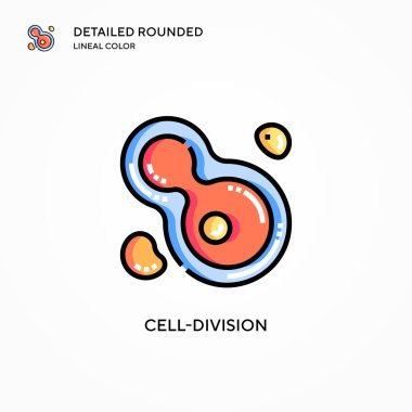 Hücre bölünme vektör simgesi. Modern vektör illüstrasyon kavramları. Düzenlemesi ve kişiselleştirmesi kolay.