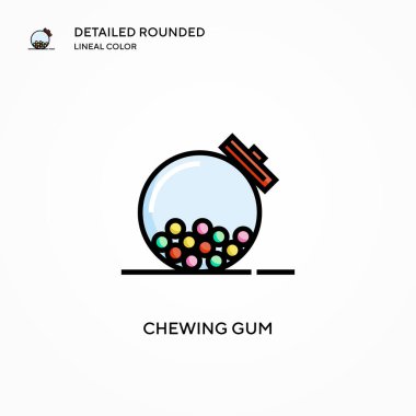 Sakız vektör simgesi çiğnemek. Modern vektör illüstrasyon kavramları. Düzenlemesi ve kişiselleştirmesi kolay.