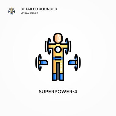 Superpower-4 vektör simgesi. Modern vektör illüstrasyon kavramları. Düzenlemesi ve kişiselleştirmesi kolay.