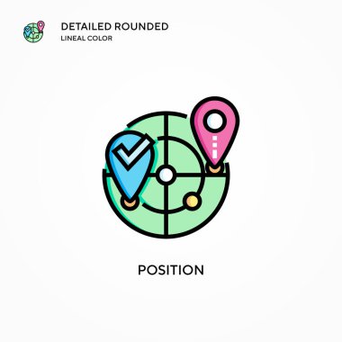 Konum vektör simgesi. Modern vektör illüstrasyon kavramları. Düzenlemesi ve kişiselleştirmesi kolay.