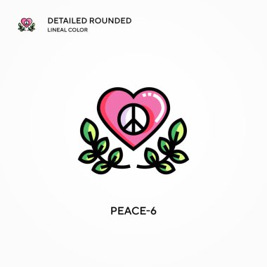 Barış-6 vektör simgesi. Modern vektör illüstrasyon kavramları. Düzenlemesi ve kişiselleştirmesi kolay.